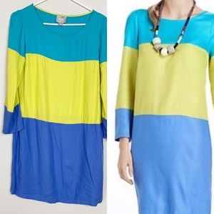 Maeve Anthropologie Bright Color Block Dress 10